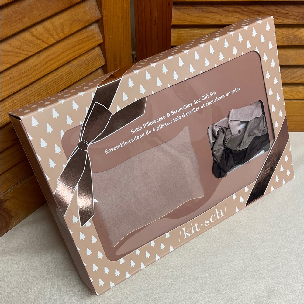 Kitsch Satin Pillowcase & Scrunchies Gift Set - Taupe Pink - Picture 12 of 12